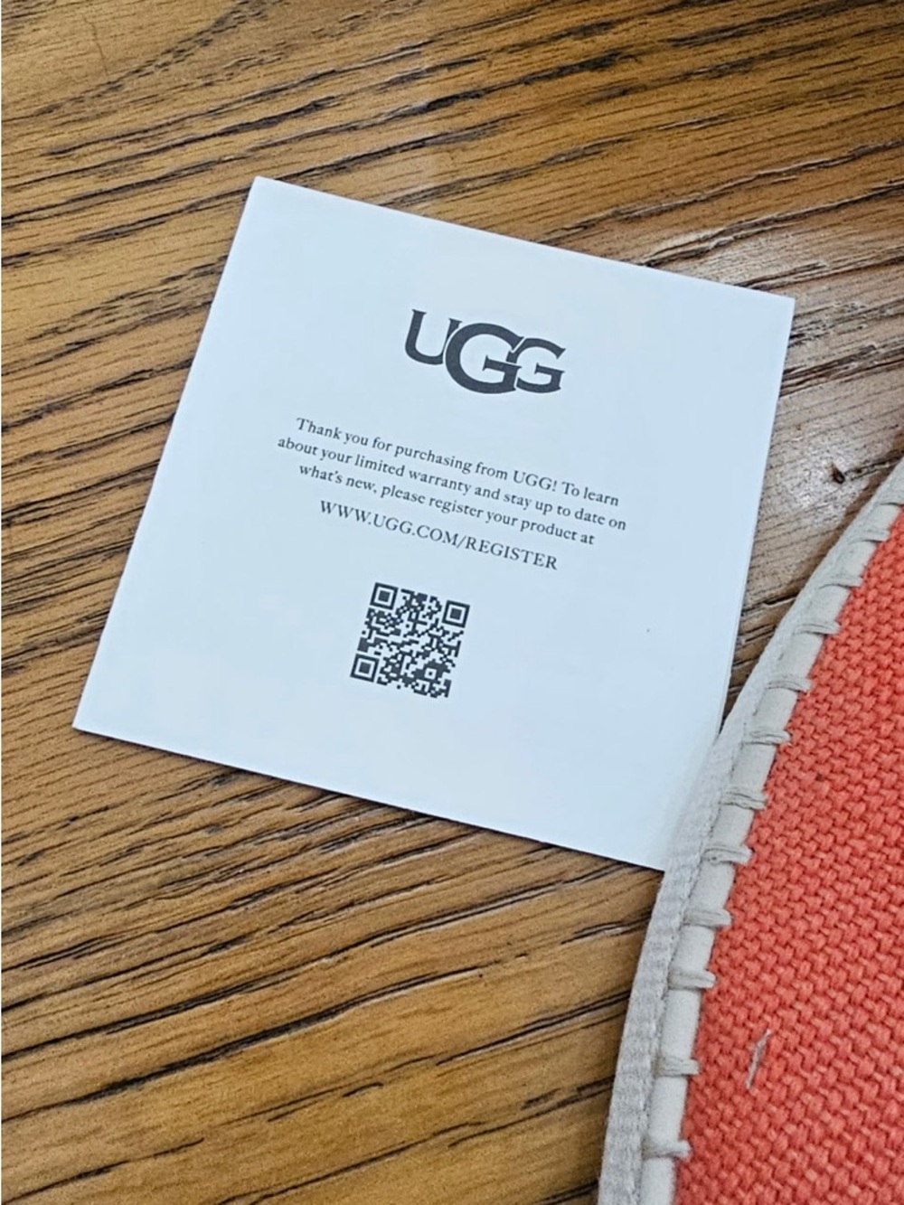 UGG Lucian Slip On Coral Canvas Slip-On Espadrille with Cream Trim - Picture 3 of 9